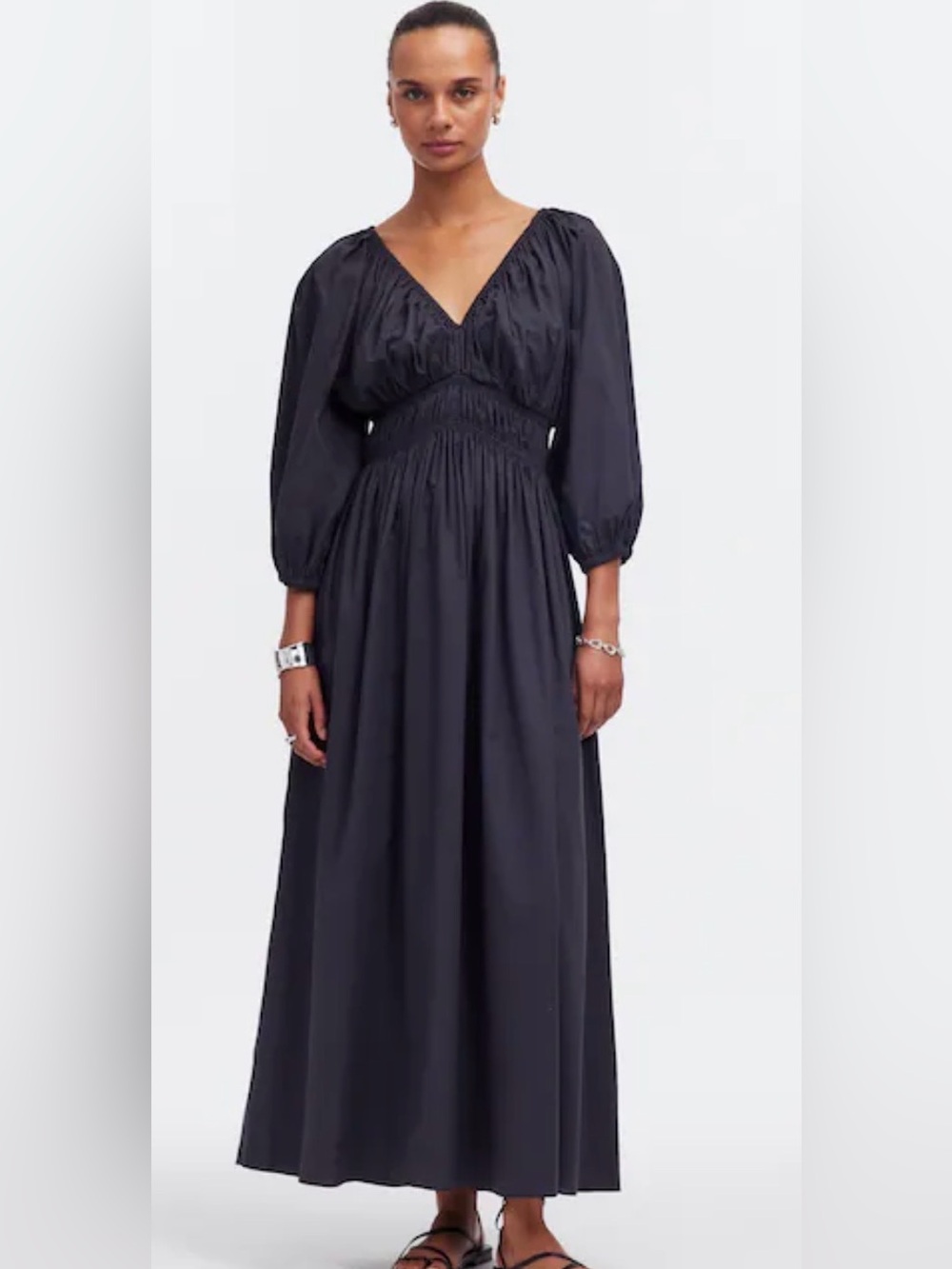 Madewell V-Neck Balloon Sleeve Maxi Dress 4 NWT